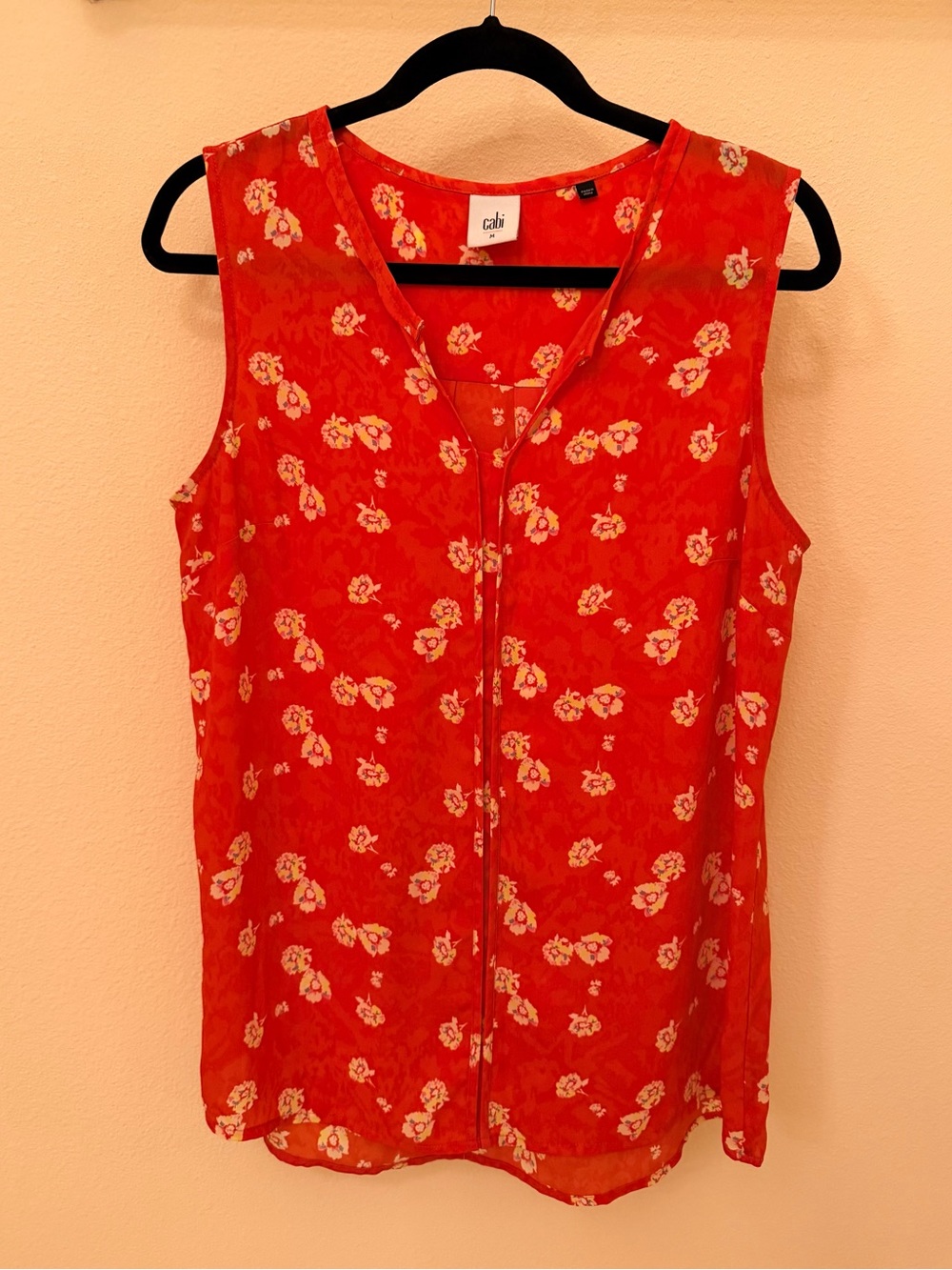 CAbi Floral Sleeveless Blouse Style #5550